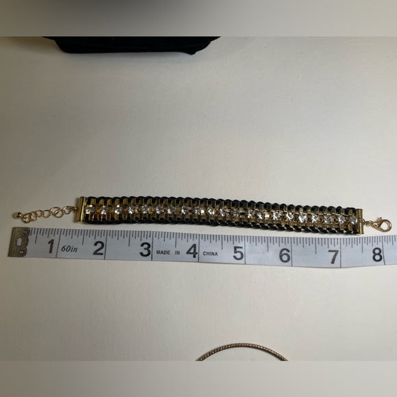 Three Gold Tone and Black Stacking Bracelet Set - Picture 3 of 6